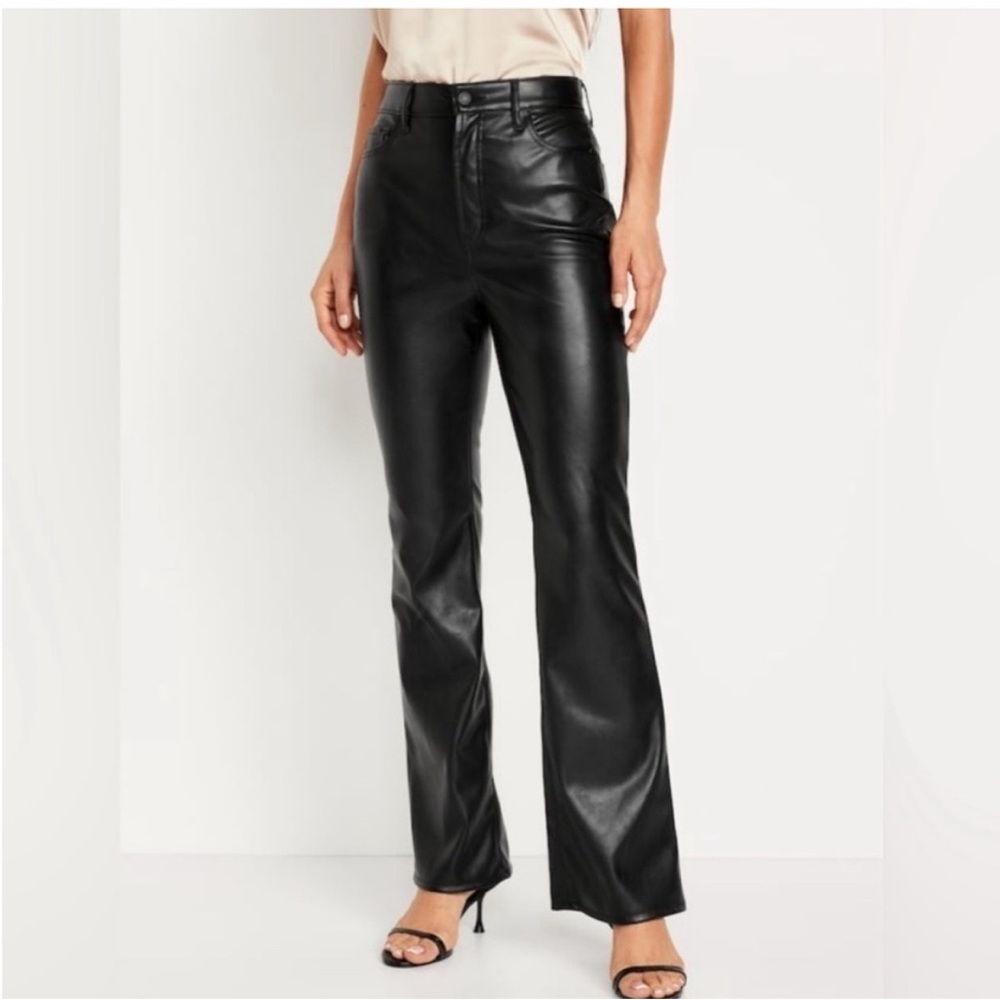 Old Navy Black Faux Leather Trousers